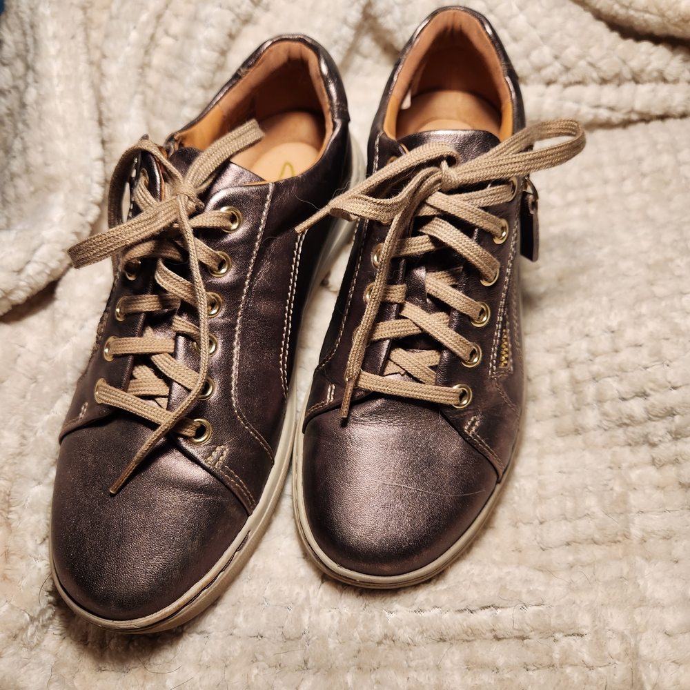 Metallic Bronze Clarks Sneakers